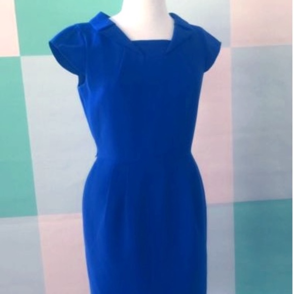 calvin klein royal blue sheath dress